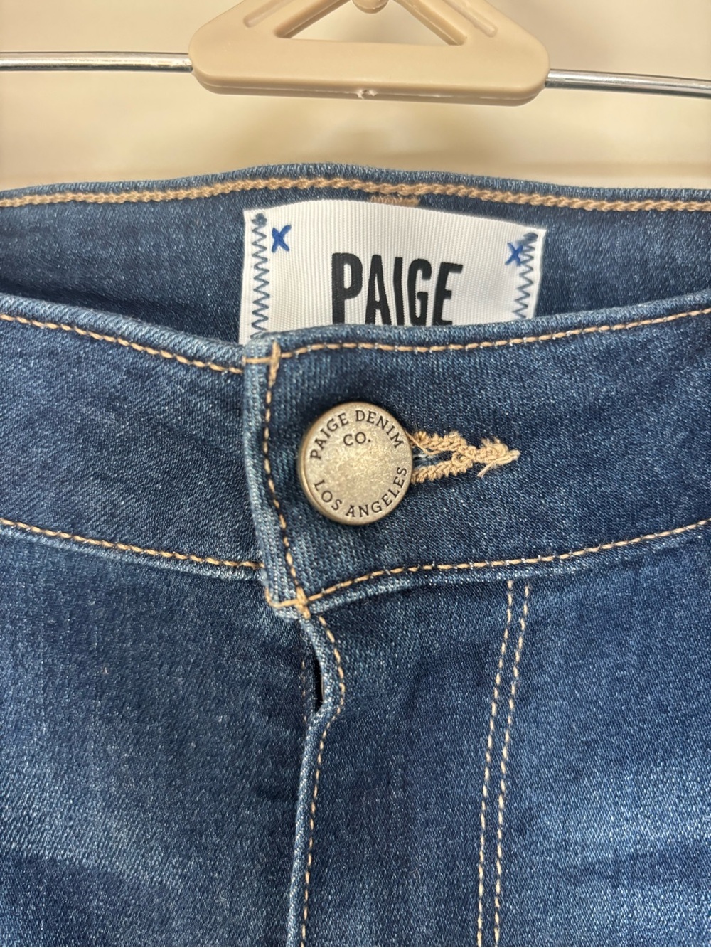 PAIGE High-Rise Dark Blue Denim Jeans